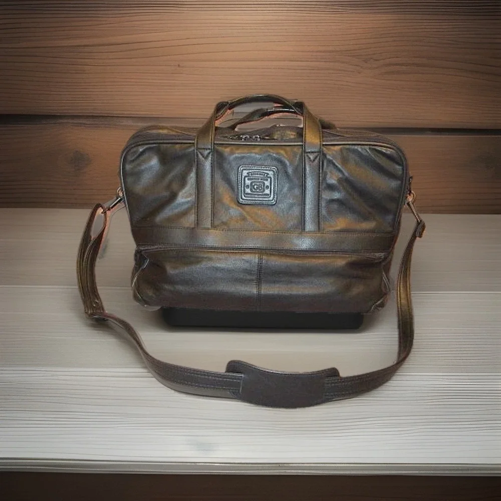 Vtg Geoffrey Beene Leather Executive Briefcase Business Travel Attache Bag